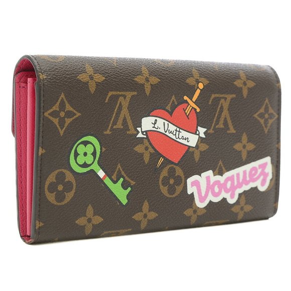 LOUIS VUITTON Monogram Patches Sticker Portefeuille Sara Long Wallet M63318 - Picture 2 of 9
